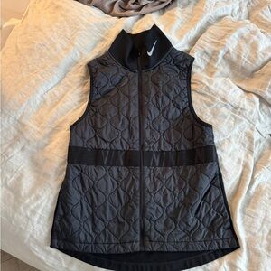 Nike Black Quilted Vest with White Logo